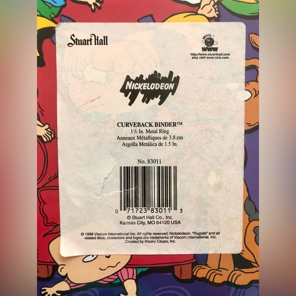 Vintage 1998 Rugrats 3 Ring Binder Tommy Chucky Nickelodeon School Supplies - Picture 3 of 8
